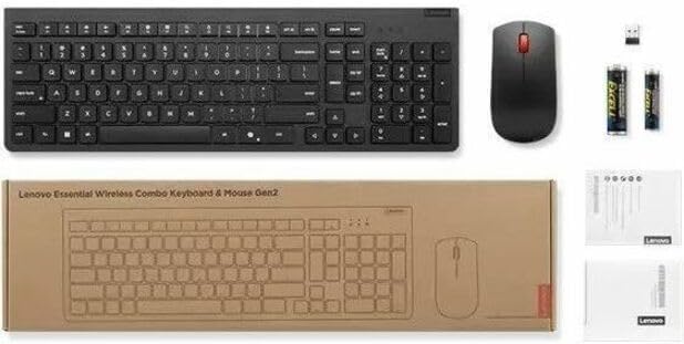 Lenovo Essential Wireless Combo Keyboard & Mouse Gen2 Black-US_English