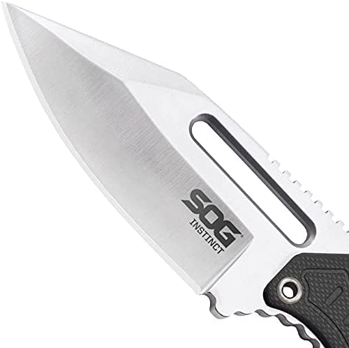 SOG Small Fixed Blade Knife - Instinct Boot Knife, EDC Knife, Neck Knife, 2.3 Inch Full Tang Blade w/ Knife Sheath and Clip