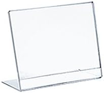 Azar Displays Acrylic L-Shaped Sign Holders, Clear - Pack of 10