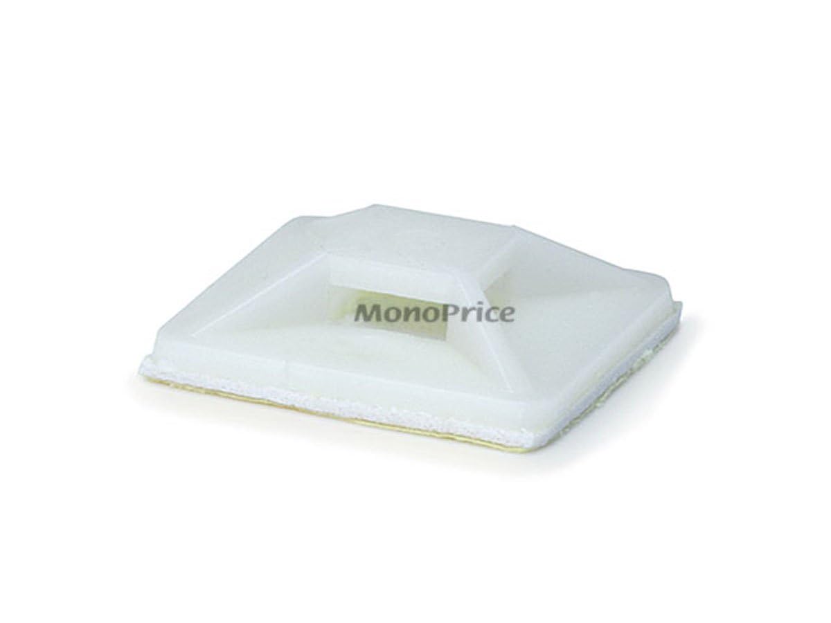 Monoprice Cable tie mounts 25x25(mm), 100pcs/Pack - white 25 mm