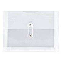 JAM PAPER Plastic Envelopes with Button & String Tie Closure - 12 Pack