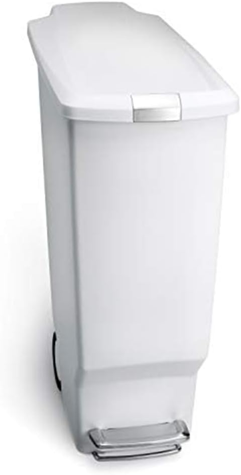 simplehuman 40 Liter / 10.6 Gallon Slim Kitchen Step Trash Can With Secure Slide Lock