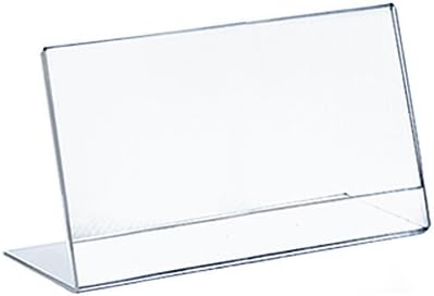 Azar Displays Acrylic L-Shaped Sign Holders, Clear - Pack of 10