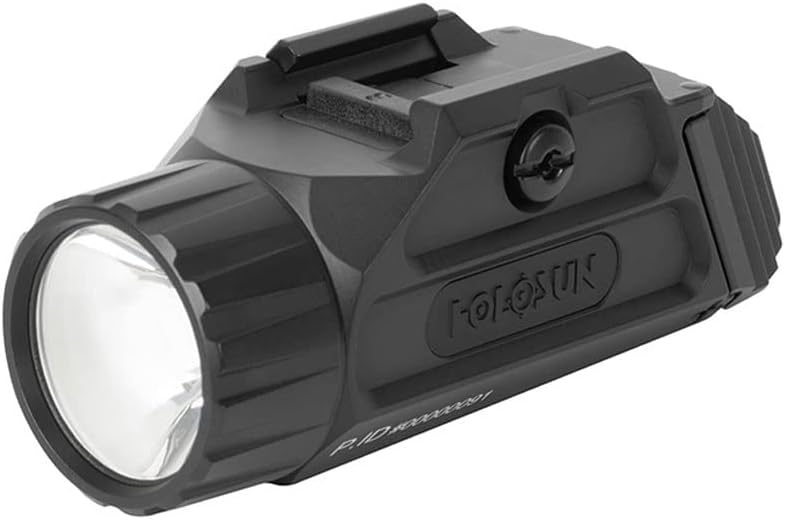HOLOSUN P.ID HC Pistol Mounted White Flashlight High Candela - High/Low Output Modes 800/400 Lumens Rechargeable Waterproof