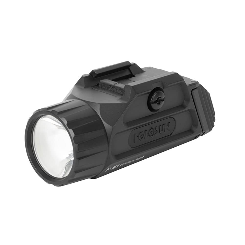HOLOSUN P.ID HC Pistol Mounted White Flashlight High Candela - High/Low Output Modes 800/400 Lumens Rechargeable Waterproof