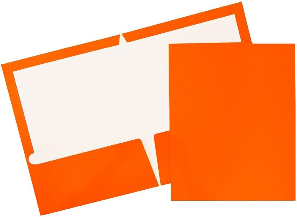 JAM PAPER Laminated Two-Pocket Glossy Presentation Folders - Letter Size