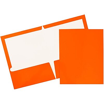 JAM PAPER Laminated Two-Pocket Glossy Presentation Folders - Letter Size