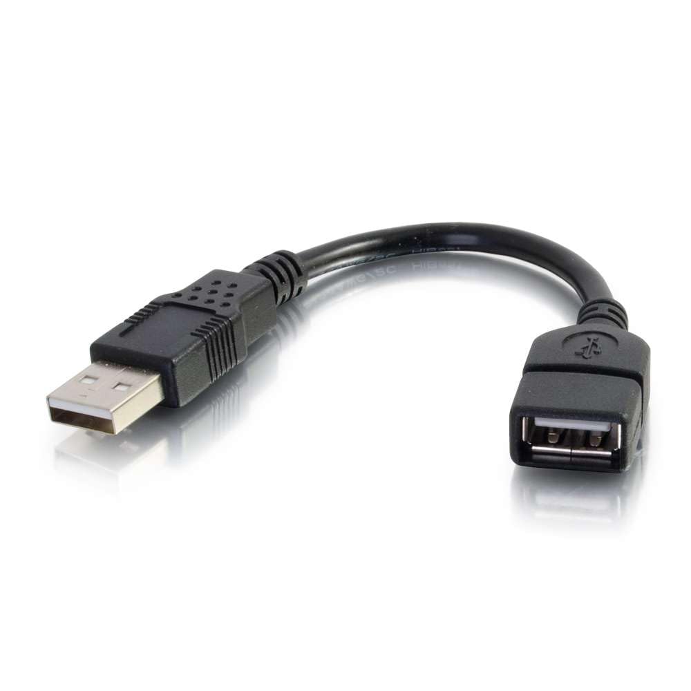 C2G Legrand USB Cable, USB A to A Cable, Short Extension USB Cable for USB Devices, 6 Inch USB Cord, Black, 1 Count