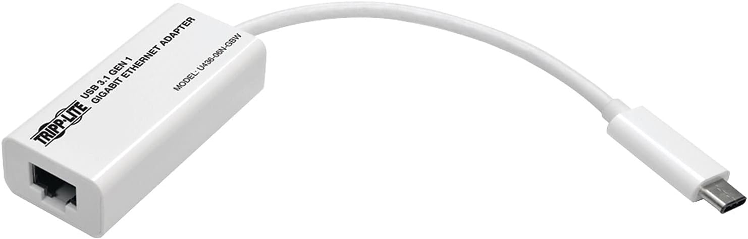 Tripp Lite USB-C to Gigabit Ethernet NIC Network Adapter 10/100/1000 Mbps White - Network adapter - USB-C 3.1