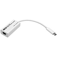 Tripp Lite USB-C to Gigabit Ethernet NIC Network Adapter 10/100/1000 Mbps White - Network adapter - USB-C 3.1