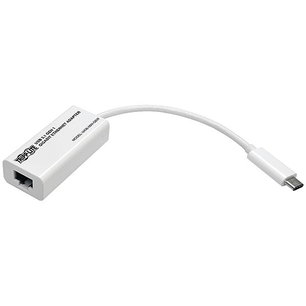 Tripp Lite USB-C to Gigabit Ethernet NIC Network Adapter 10/100/1000 Mbps White - Network adapter - USB-C 3.1