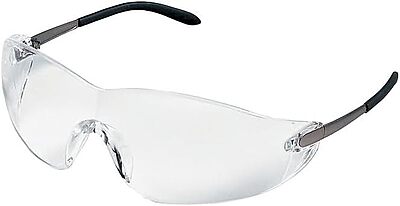 MCR Safety S21130 Blackjack Safety Glasses with Chrome Metal Temple and Green 3.0 Lens