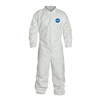 DuPont Tyvek 400 TY125S Disposable Protective Coverall with Elastic Cuffs, White (Pack of 25)