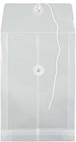 JAM PAPER Open-End Plastic Envelopes, Button & String