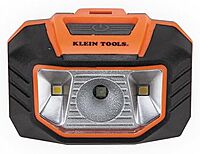 Klein Tools 56220 LED Light, Hard Hat Headlamp, Flood and Spot Light Tilts 45 Degrees, Anti-Slip Strap