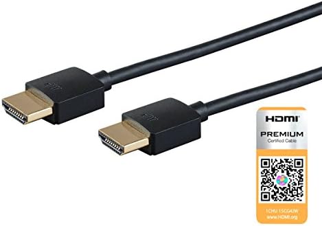 Monoprice High Speed HDMI Cable - 2 Feet - Black| Certified Premium, 4K@60Hz, HDR, 18Gbps