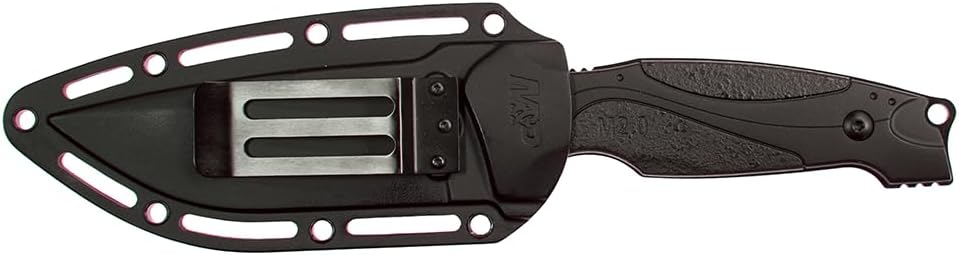 Smith & Wesson M&P M2.0 9in S.S. Full Tang Thin Fixed Blade Knife with 4in Drop Point Blade and Rubber Handle for Outdoor