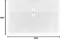 JAM PAPER Plastic Envelopes with Button & String Tie Closure - 12 Pack