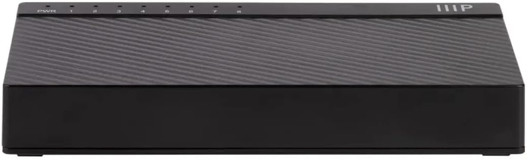 Monoprice 8-Port Fast Ethernet Unmanaged Network Switch - 10/100Mbps, Compact, Desktop or Wall Mount, Plug-N-Play