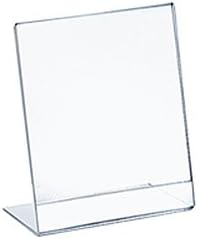 Azar Displays Acrylic L-Shaped Sign Holders, Clear - Pack of 10