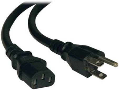 6Ft Power Cord 5-15P to C13, 10 Amp, Black