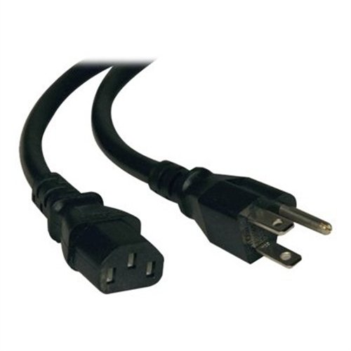 6Ft Power Cord 5-15P to C13, 10 Amp, Black
