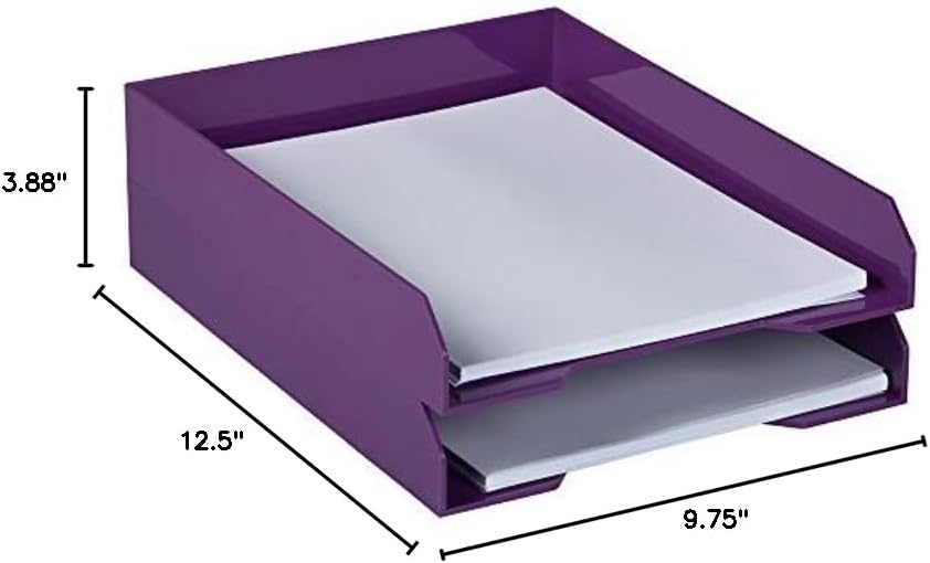 JAM PAPER Stackable Paper Tray - Desktop Document & File Organizer