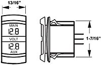 Sea-Dog Dual Volt Meter Rock Switch 10V-48VDC
