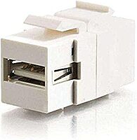 C2G/Cables to Go 28751 Snap-In USB A/B Female Keystone Insert Module, TAA Compliant, White