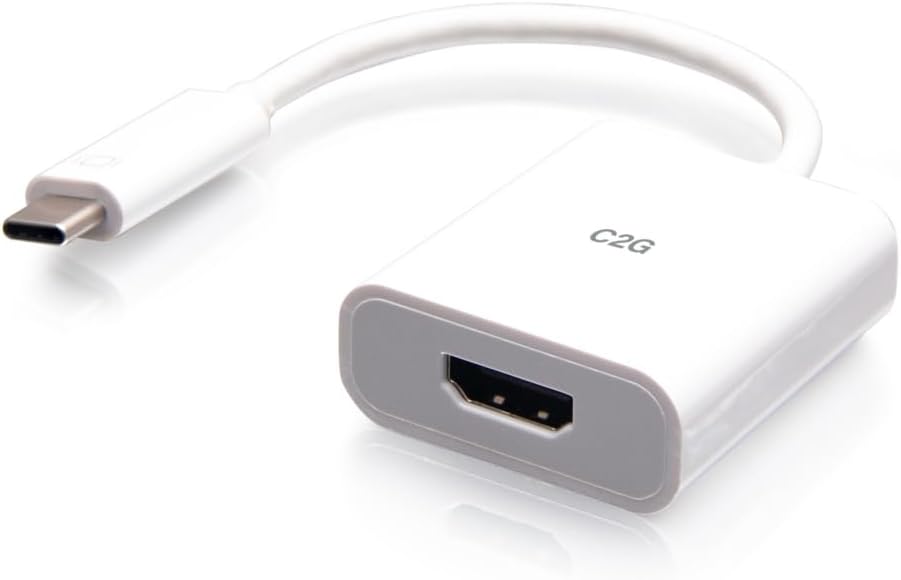 C2G CG26936USB-C to 4k60Hz HDMI Adapter W, White