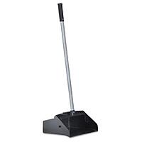 Boardwalk BWK02600 Lobby Dust Pan, Plastic/Aluminum, 11 3/4 Wide, 34 Handle, Black/Silver