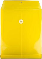 JAM PAPER Open-End Plastic Envelopes, Button & String