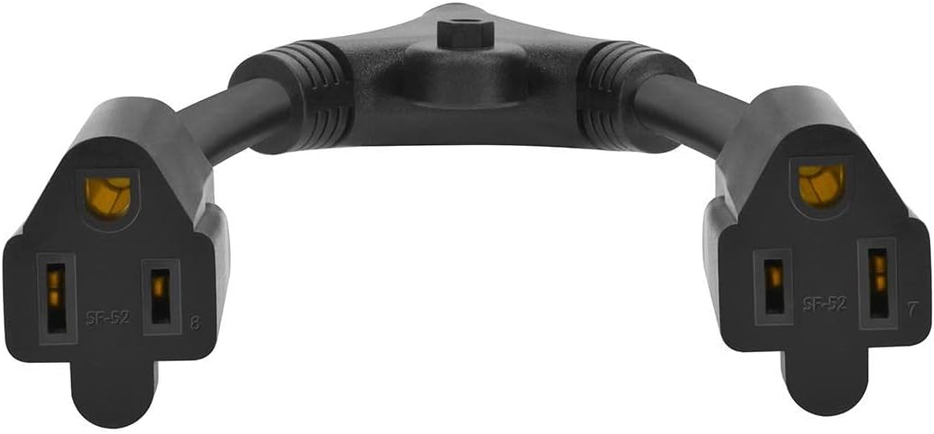 MONOPRICE Power Cord Splitter (NEMA 5-15P to 2x NEMA 5-15R)