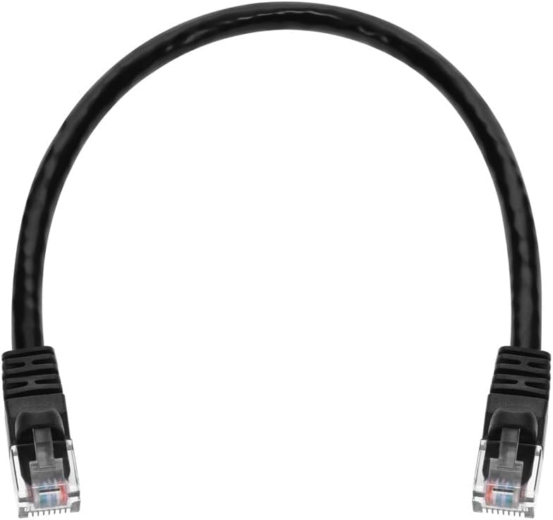 Monoprice Cat6 Ethernet Patch Cable - RJ45, Stranded, 550Mhz, UTP, Pure Bare Copper Wire, 24AWG, 1 Feet, Black