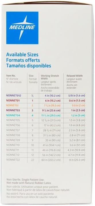 Medline Stretch Tubular Elastic Dressing Retention Net, Size 1, (6" x 25 yds), Ideal for Wound Care, Single Pack