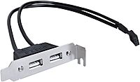 SIIG CB-US0S11-S1 2-Port USB 2.0 Low Profile Extension Bracket