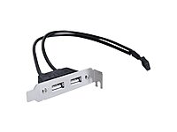 SIIG CB-US0S11-S1 2-Port USB 2.0 Low Profile Extension Bracket