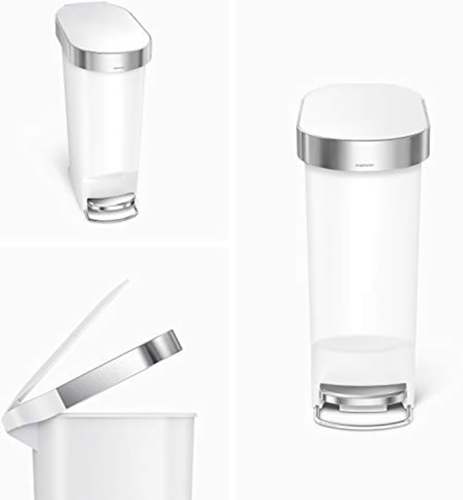 simplehuman Step Trash Can with LidShox, Steel Pedal & Liner Rim