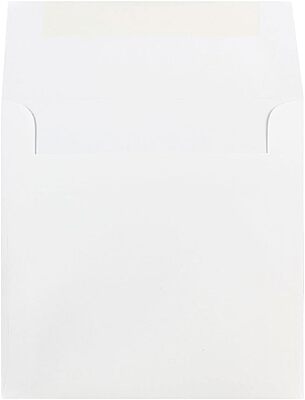 JAM PAPER Square Invitation Envelopes - White - Gummed Seal - 25/Pack