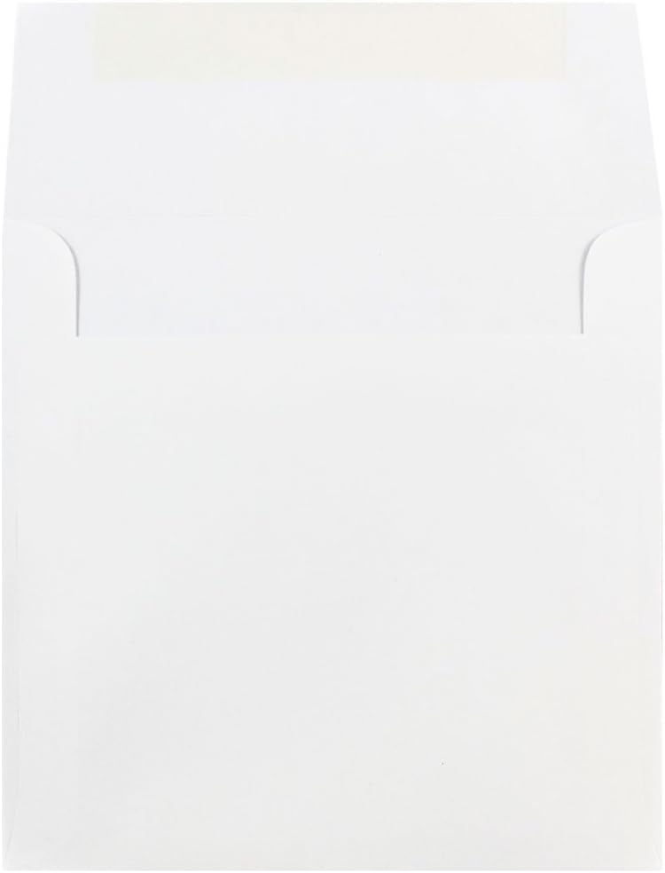 JAM PAPER Square Invitation Envelopes - White - Gummed Seal - 25/Pack