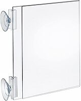 Azar Displays Two-Sided Acrylic Sign Holders with Suction Cup Grippers, Pack of 10