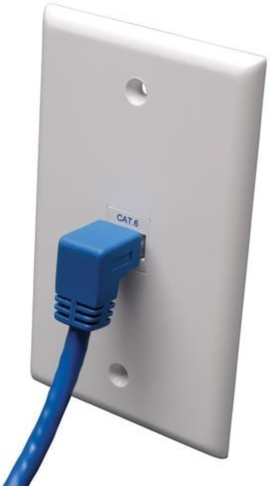 Tripp Lite Cat6 Gigabit Molded Patch Cable (RJ45 Right Angle Down M to RJ45 M) Blue, 5-ft. (N204-005-BL-DN)