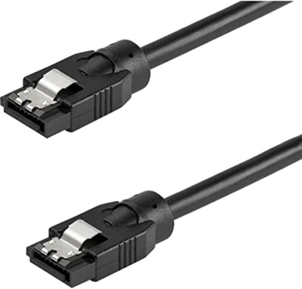 StarTech.com 12 Inch (30cm) Round SATA Cable - Latching Connectors - 6Gbs SATA Data Cord - SATA Hard Drive Power Cable