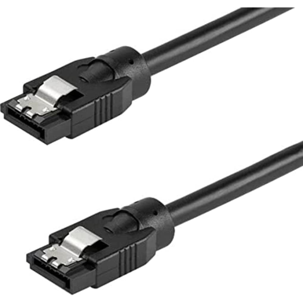 StarTech.com 12 Inch (30cm) Round SATA Cable - Latching Connectors - 6Gbs SATA Data Cord - SATA Hard Drive Power Cable