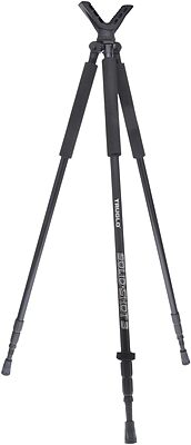 TruGlo Solid Shot Versatile Durable Adjustable Collapsible Rifle Shooting & Crossbow Hunting Tripod withRotating Head Design