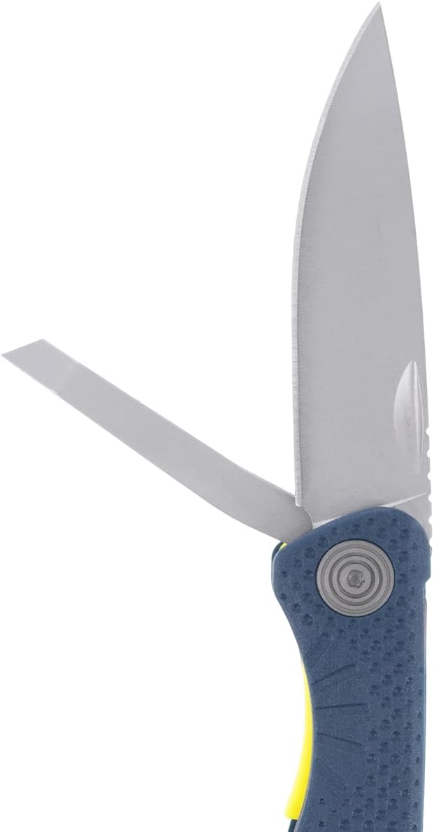 SOG Aegis MT Lightweight Compact Multi-Tool for Outdoor Use with Stainless Steel Clip-Point Blade and Pliers, Indigo/Acid