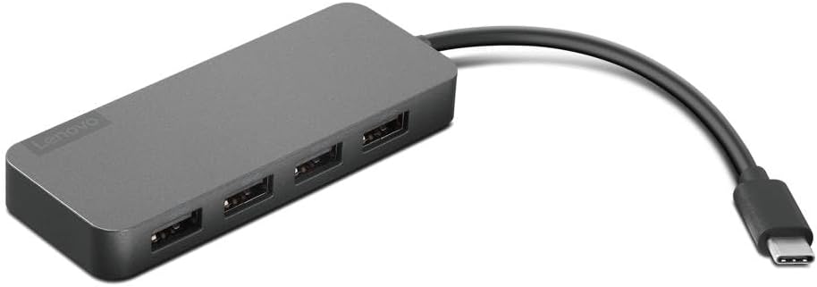 Lenovo USB-C to 4 Port USB-A Hub - USB Type C - External - 4 USB Port(s) - 4 USB 3.0 Port(s)