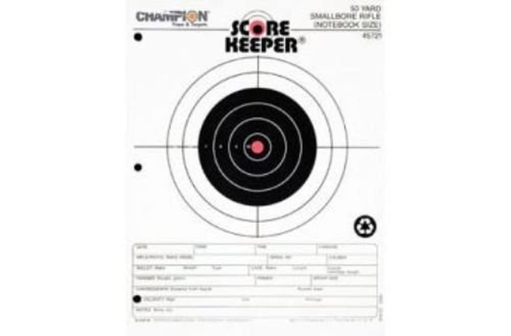 Champion Targets 45724 Score Keeper Fluorescent Orange & Black Bullseye Target, 50 Foot Pistol Slow Fire, 12 Pack