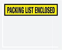 Partners Brand "Packing List Enclosed" Envelopes, Panel Face, 4 1/2in x 5 1/2in, Yellow, Pack Of 1,000