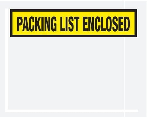 Partners Brand "Packing List Enclosed" Envelopes, Panel Face, 4 1/2in x 5 1/2in, Yellow, Pack Of 1,000